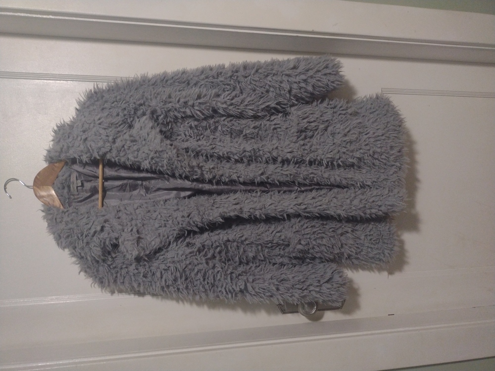 CASTING L.A. FUZZY TEDDY JACKET Women's Size Large Gray